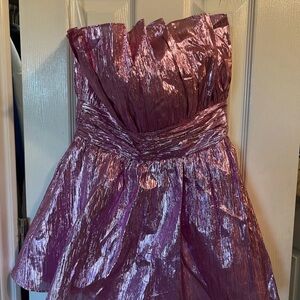 Elegant Purple Strapless Dress